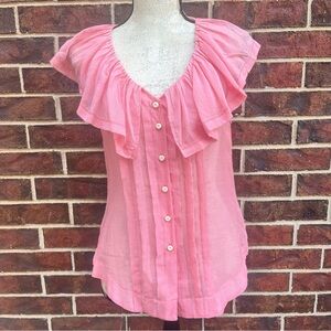 Moulinette Soeurs Pink Cotton Silk Blend Women’s Top